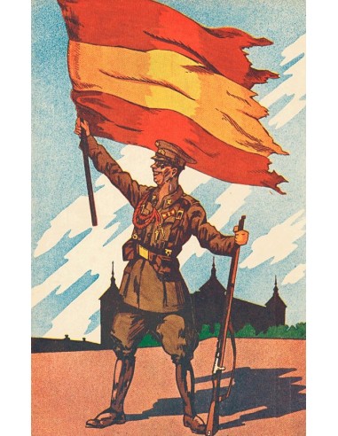 Guerra Civil. Postal Nacional. Sobre . (1936ca). Tarjeta postal de los salvadores de España "ALCAZAR DE TOLEDO". MAGNIFICA.