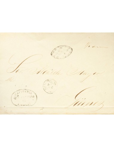 Cuba. Sobre . 1862. SAN NICOLAS a GÜINES. Marca PARRILLA COLONIAL, indicando que la carta circulaba libre de porte. MAGNIFICA.