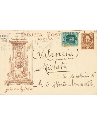 Guerra Civil. Viñeta. Sobre . 1926. 15 cts azul sobre Tarjeta Postal Franquiciada de la REAL BIBLIOTECA NACIONAL de MADRID a V
