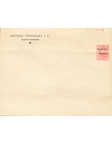 Entero Postal Privado. (*)EP941. 1933. 25 cts rosa sobre Entero Postal Privado ANTONIO FERNANDEZ Y Cª. MAGNIFICO (Láiz 2000: 5