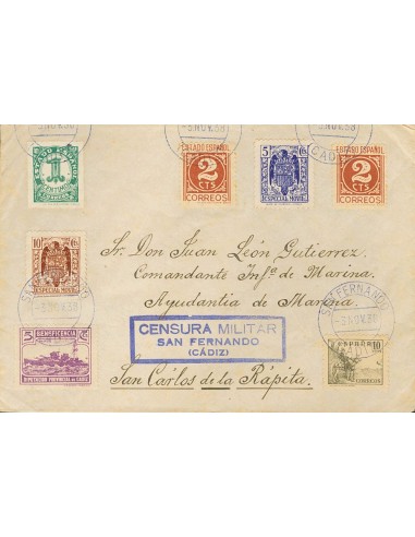 Andalucía. Historia Postal. Andalucía. Historia Postal. SAN FERNANDO / (CADIZ), en azul. MAGNIFICA.