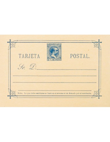 Filipinas. Entero Postal. (*)EP10/11. 1896. 2 cts azul y 3 cts castaño sobre Tarjetas Entero Postales. MAGNIFICAS.