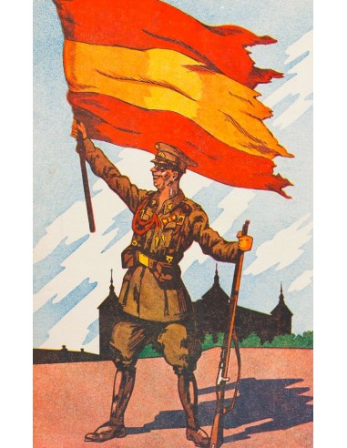 Guerra Civil. Postal Nacional. Sobre . (1937ca). Tarjeta Postal Ilustrada LOS SALVADORES DE ESPAÑA (Uriarte-Zaragoza). UN RECU