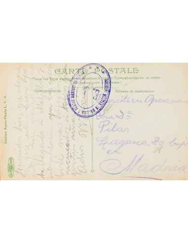 Correo / Franquicias Militares. Sobre . (1909ca). Tarjeta Postal de MELILLA a MADRID. Marca actuando de Franquicia GOBIERNO MI