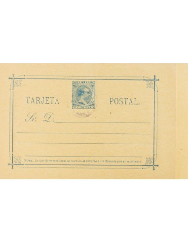 Filipinas. Entero Postal. ºEP10/11. 1896. 2 cts azul y 3 cts castaño sobre Tarjetas Entero Postales. Matasello de Favor. MAGNI