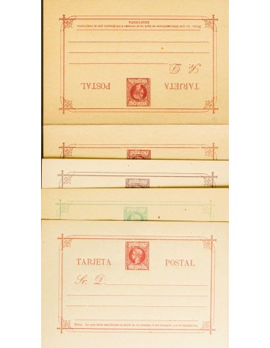 Filipinas. Entero Postal. (*)EP12/14, EP16/19. 1898. Serie completa sobre Tarjetas Entero Postales (a falta de la tarjeta de 3