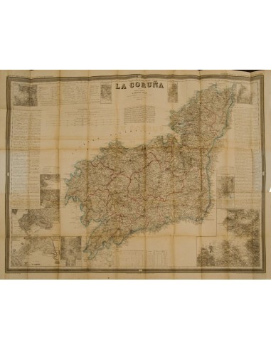 Galicia. Historia Postal. 1865. ATLAS DE ESPAÑA Y SUS  POSESIONES DE ULTRAMAR, Francisco Coello. Correspondiente a la provinci
