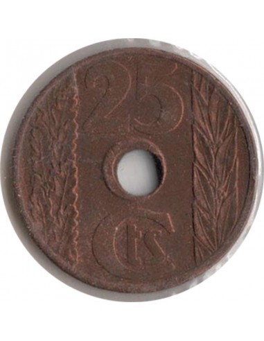 Moneda de España de 25 céntimos de peseta de 1938 II República