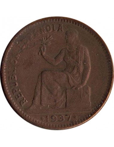 Moneda de España de 50 céntimos de peseta de 1937 II República