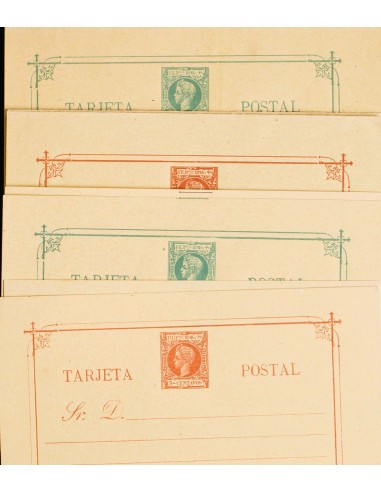 Filipinas. Entero Postal. (*)12/19. 1896. Juego completo de los ocho enteros postales emitidos en 1896. MAGNIFICO.