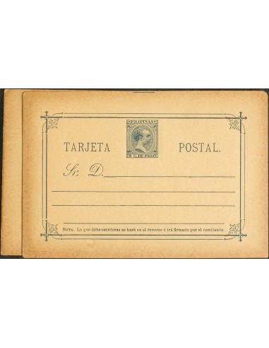 Filipinas. Entero Postal. (*)EP8/9. 1894. 2 ctvos carmín y 3 ctvos azul sobre Tarjetas Entero Postales (conservación habitual)