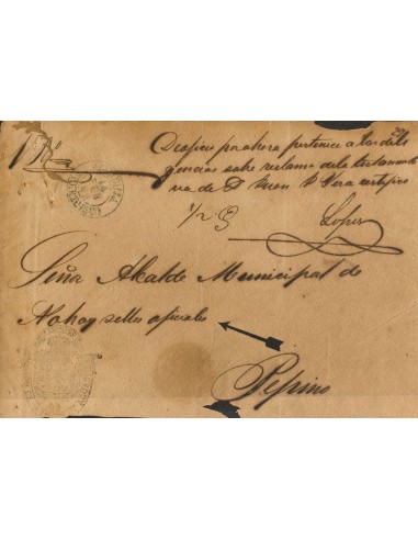 Puerto Rico. Sobre . 1862. AGUADILLA a PEPINO (tropicalizaciones típicas de las cartas circuladas en Puerto-Rico). Manuscrito