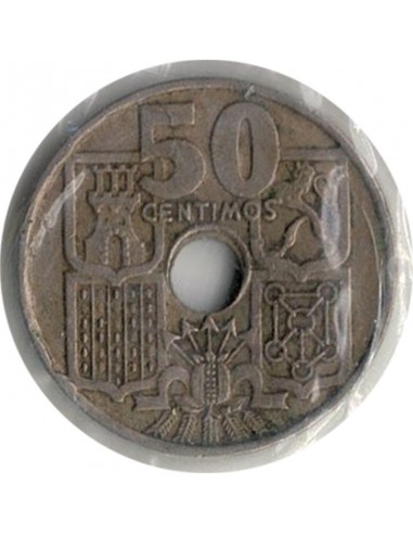 Moneda de España de 50 céntimos de pesetas de 1949 *56, Estado español