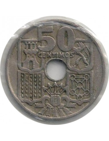 Moneda de España de 50 céntimos de pesetas de 1949 *56, Estado español