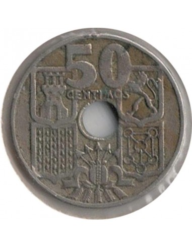 Moneda de España de 50 céntimos de pesetas de 1949 *52, Estado español