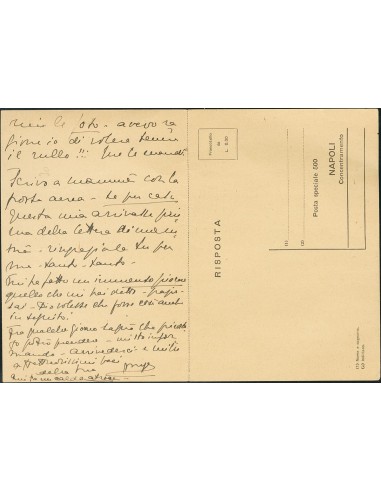 Guerra Civil. Voluntario Italiano. Sobre . 1937. Tarjeta Postal (de respuesta) de VALLADOLID a ROMA (ITALIA). Fechador UFFICIO