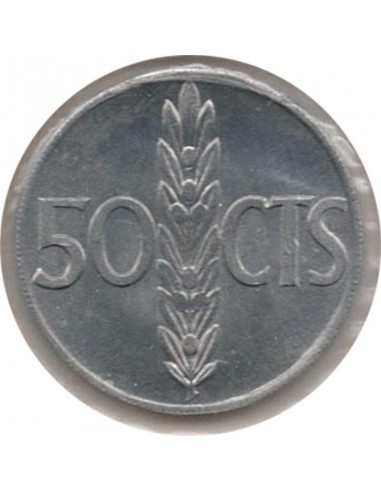 Moneda de España de 50 céntimos de pesetas de 1966 *72 SC, Estado español