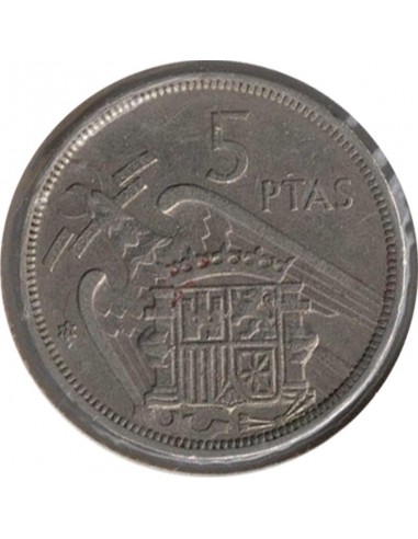 Moneda de España de 5 pesetas de 1957 *73, Estado español