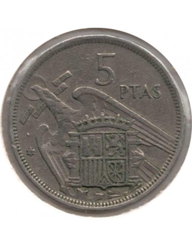 Moneda de España de 5 pesetas de 1957 *72, Estado español