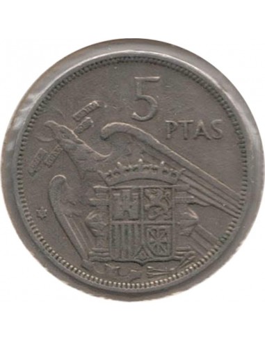 Moneda de España de 5 pesetas de 1957 *70, Estado español