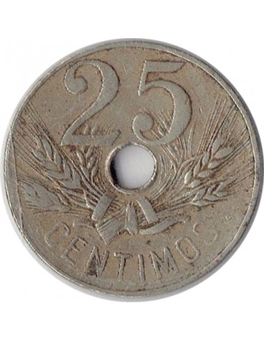 Moneda de España de 25 céntimos de peseta de 1927 Alfonso XIII