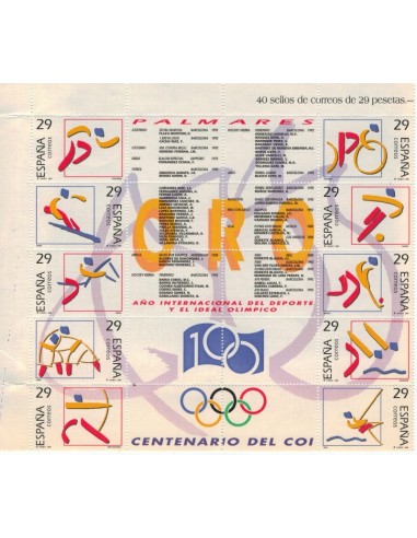 España 1994 - Minipliego 10 valores Deportes.