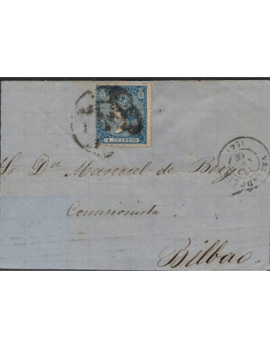 1866. Carta remitida de Valladolid a Bilbao.