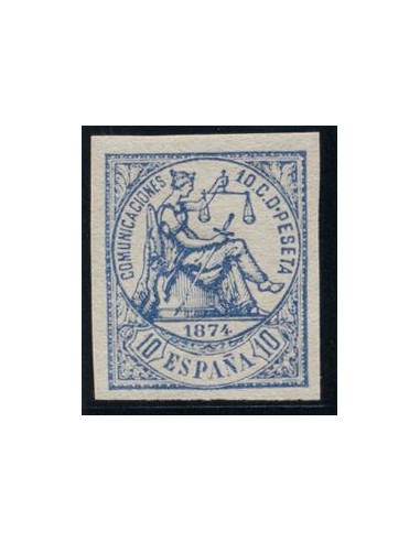 Falso Postal. (*)145s. 1874. 10 cts azul (enormes márgenes y color intenso). SIN DENTAR. MAGNIFICO.