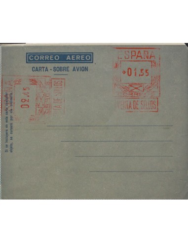 Matasello de Rodillo / Franqueo Mecánico. (*)AE27. 1948. 1´55 pts + 2´45 pts sobre aerograma con doble franqueo. MAGNIFICO Y R