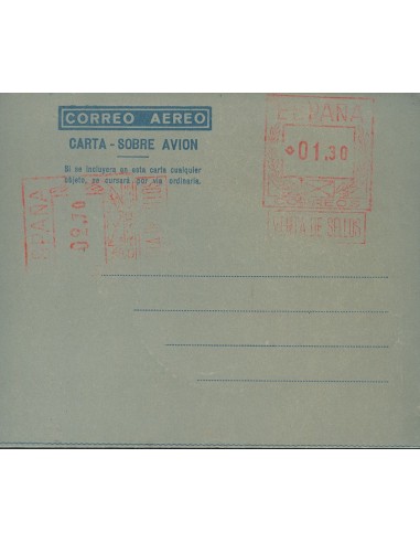 Matasello de Rodillo / Franqueo Mecánico. (*)AE25. 1948. 1´30 pts + 2´70 pts sobre aerograma con doble franqueo. MAGNIFICO Y R