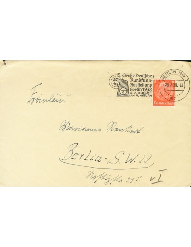 Guerra Civil. Bando Nacional. Sobre . 1938. (24 de Julio). 8 p naranja. Carta completa de un miembro de la LEGION CONDOR (Kurt