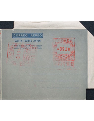 Matasello de Rodillo / Franqueo Mecánico. (*)AE31. 1948. 2´50 pts + 1´50 pts sobre aerograma con doble franqueo, uno horizonta