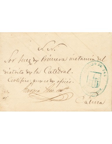 Islas Baleares. Historia Postal. Sobre . 1871. LLUCMAYOR (MALLORCA) a PALMA DE MALLORCA. Marca JUZGADO DE PAZ / LLUCMAYOR, en