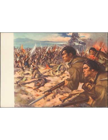Guerra Civil. Voluntario Italiano. (*). (1937ca). Tarjeta Postal Ilustrada. SERIE CARTOLINE O.M.S. (A Santander...). MAGNIFICA