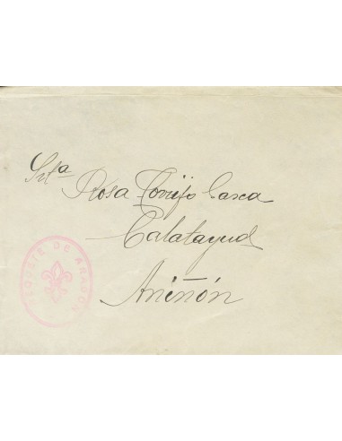 Guerra Civil. Bando Nacional. Sobre . 1936. (11 de Agosto). Carta (con texto) de ZARAGOZA a ANIÑON, en el interior membrete LE