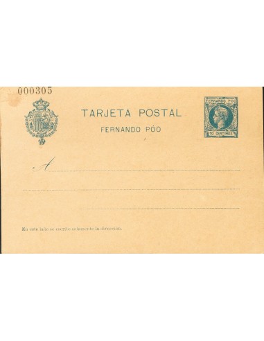 Fernando Poo. Entero Postal. (*)EP17, EP18. 1903. 10 cts azul sobre Tarjeta Entero Postal y 10 cts+10 cts azul sobre Tarjeta E