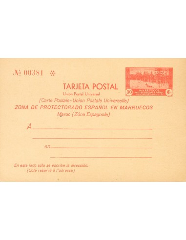Marruecos. Entero Postal. (*)EP24, EP25. 1935. 30 cts rojo sobre Tarjeta Entero Postal y 30 cts+30 cts rojo sobre Tarjeta Ente