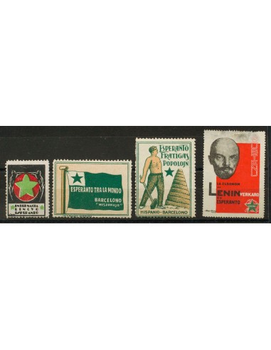 Guerra Civil. Viñeta. */(*). (1936ca). Conjunto de cuatro viñetas (conservación habitual, una de ellas la de "Lenin" con clari