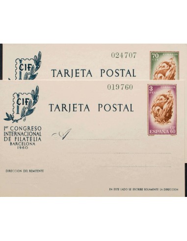 Entero Postal. (*)EP88/89. 1960. Serie completa sobre Tarjetas Entero Postales. MAGNIFICAS.