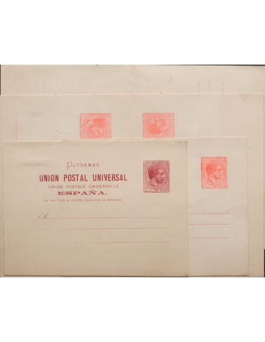 Cuba. Entero Postal. (*)EP7/10. 1881. Juego completo de cuatro Tarjetas Entero Postales (incluyendo obviamente las dos de ida