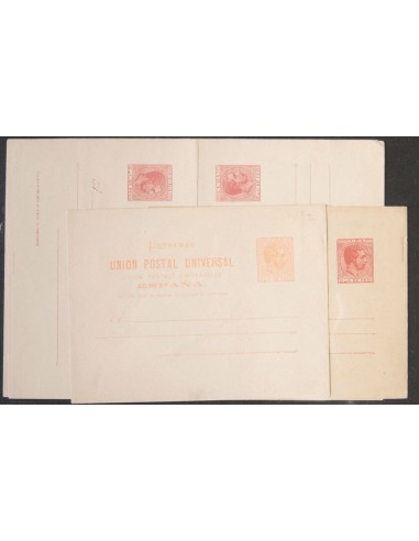 Cuba. Entero Postal. (*)EP11/14. 1882. Juego completo de cuatro Tarjetas Entero Postales (incluyendo obviamente las dos de ida