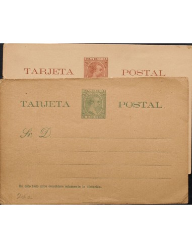Cuba. Entero Postal. (*)EP27/28. 1892. 2 cts verde y 4 cts castaño sobre Tarjetas Entero Postales. MAGNIFICAS.