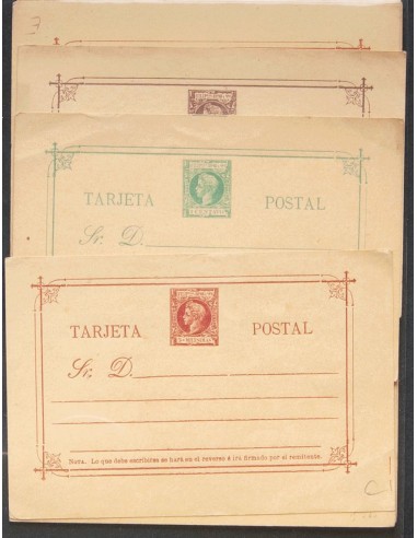 Filipinas. Entero Postal. (*)EP12/19, EP12/14, EP16/19. 1898. Juego completo de las siete Tarjetas Entero Postales (a falta só