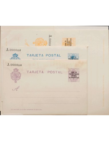 Marruecos. Entero Postal. (*)EP15/18M. 1924. Juego completo de las cuatro Tarjetas Entero Postales, dos de ida y vuelta. NºA00