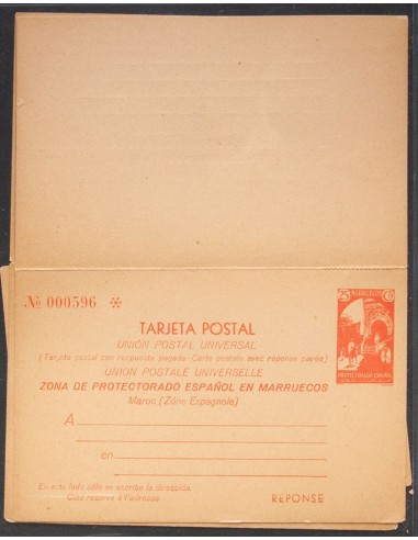 Marruecos. Entero Postal. (*)EP20, EP22/23. 1933. Juego completo (a falta del 25 cts rojo) de las Tarjetas Entero Postales (in