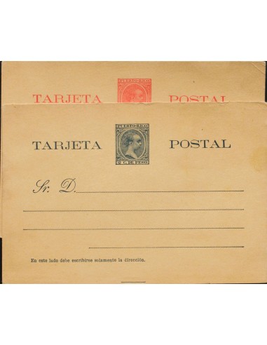 Puerto Rico. Entero Postal. (*)EP5/6. 1894. 2 ctvos azul y 3 ctvos rojo sobre Tarjetas Entero Postales. MAGNIFICA.
