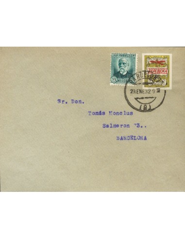 Ayuntamiento de Barcelona. Sobre NE9/16. 1932. Serie completa NO EMITIDA circulada sobre ocho cartas filatélicas (una por sell