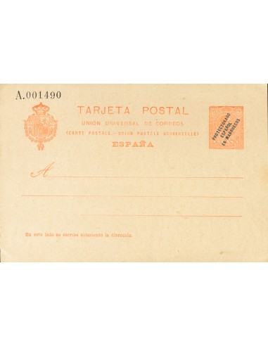 Marruecos. Entero Postal. (*)EP11. 1915. 10 cts naranja sobre Tarjeta Entero Postal. MAGNIFICA.