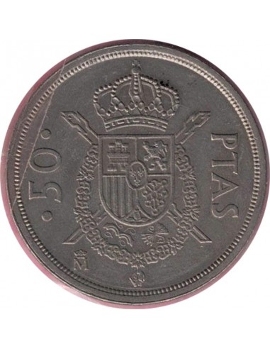Moneda de España de 50 pesetas de 1982, letra M coronada