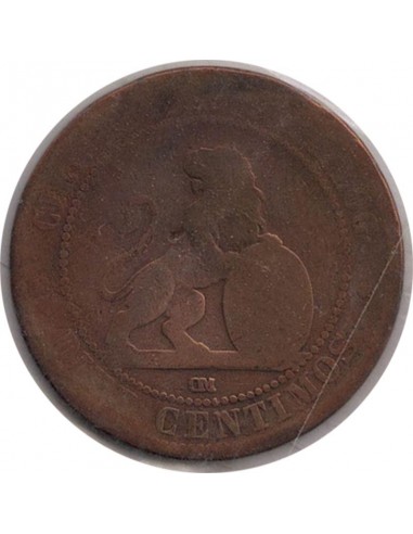 Moneda de España de 10 céntimos de peseta de 1870 I República - Gobierno Provisional